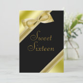 Classy Imitats Bow & Ribbon Sweet 16 Geburtstag Einladung (Stehend Vorderseite)