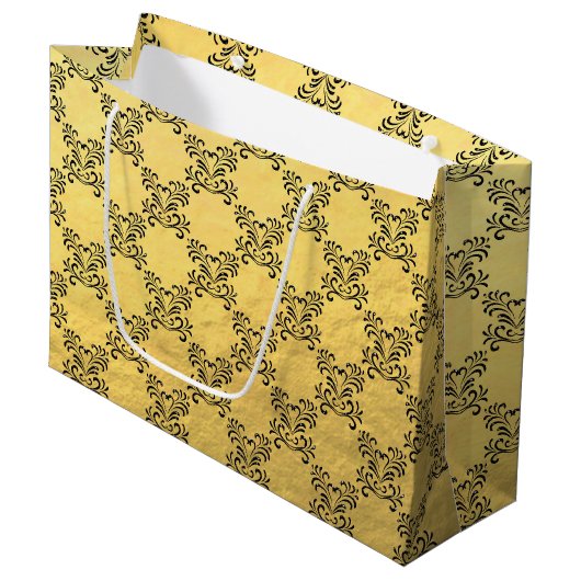 Classy Imitats Gold Foil Geschenktasche - Groß, gl Große Geschenktüte (Vorderseite Schrägansicht)