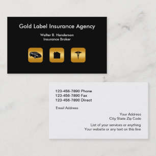Classy Insurance Agent Double Side Business Card Visitenkarte