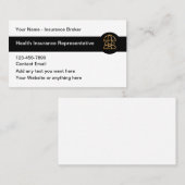 Classy Insurance Broker Business Card Design Visitenkarte (Vorne/Hinten)