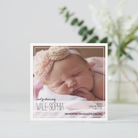 Classy Intro | Pink Baby Ankündigung (Stehend Vorderseite)