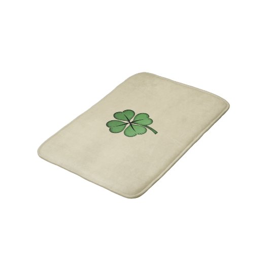 Classy Irish Lucky Kleeblatt Badematte (Schrägansicht)