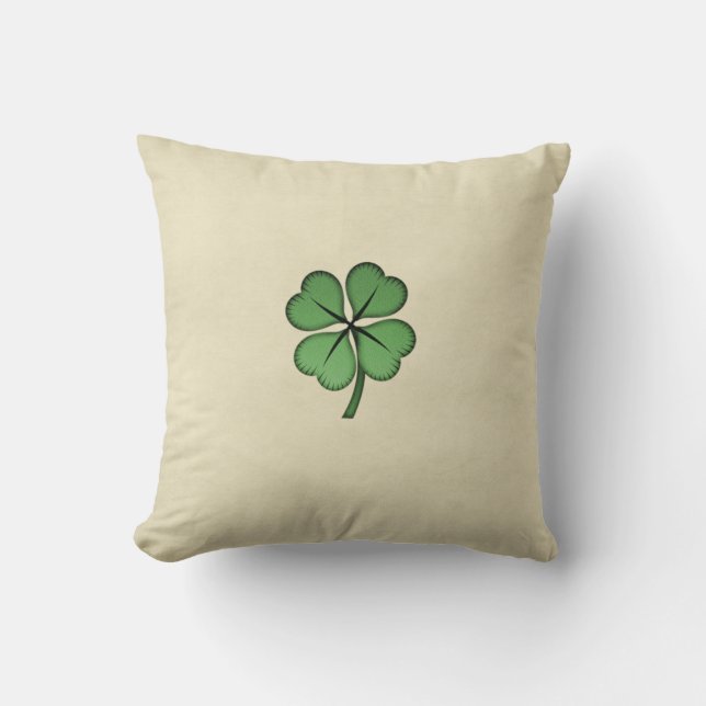 Classy Irish Lucky Kleeblatt Kissen (Vorderseite)