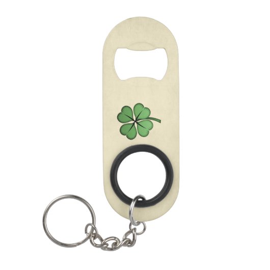 Classy Irish Lucky Kleeblatt Mini Flaschenöffner (Vorderseite)