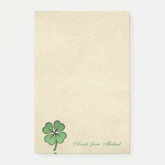 Classy Irish Lucky Kleeblatt-Personalisiert Post-it Klebezettel (Vorderseite)