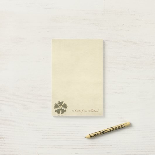 Classy Irish Lucky Kleeblatt-Personalisiert Post-it Klebezettel (Auf Schreibtisch)