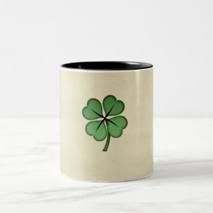 Classy Irish Lucky Kleeblatt Zweifarbige Tasse