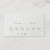Classy Ivory White Leather Texture 6 Punch Loyalty Visitenkarte (Vorderseite)