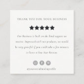 Classy Ivory White Leather Texture Review Anfrage Quadratische Visitenkarte (Rückseite)