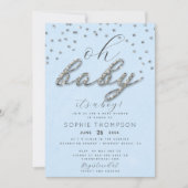 Classy Jewel Blue Sparkle Glitzer Boy Baby Dusche Einladung (Vorderseite)