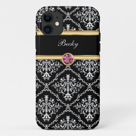 Classy Jewel iPhone 11 Case Monogram (Rückseite)