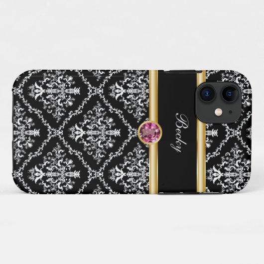 Classy Jewel iPhone 11 Case Monogram (Rückseite (Horizontal))