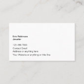 Classy Jewelry Theme Glitzy Business Cards Visitenkarte (Rückseite)