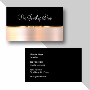 Classy Jewelry Theme Gold Tone Business Cards Visitenkarte