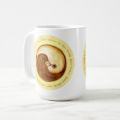 Classy Kaffee Tasse Yin Yang Goldmedaille Tauben (Vorderseite Links)