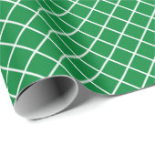 Classy Kleeblatt Green White Karo Muster Geschenkpapier (Rolleneckpunkt)
