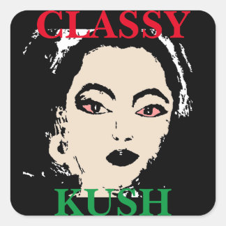 CLASSY KUSH QUADRATISCHER AUFKLEBER