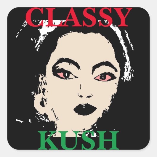 CLASSY KUSH QUADRATISCHER AUFKLEBER (Vorderseite)