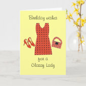 Classy Lady Birthday - Designer Kleidung Karte (Gelbe Blume)