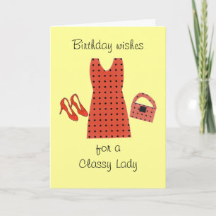Classy Lady Birthday - Designer Kleidung Karte