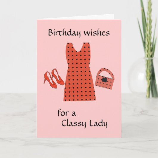 Classy Lady Birthday Karte (Vorderseite)