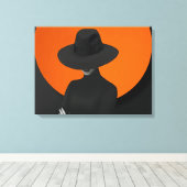 Classy Lady Hat Black & Orange Design Leinwanddruck (Insitu (Holzboden))