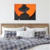 Classy Lady Hat Black & Orange Design Leinwanddruck (Insitu (Schlafzimmer))