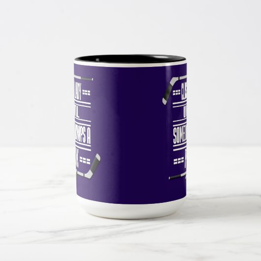 Classy Lady Hockey Spaß Lila Zweifarbige Tasse (Mittel)