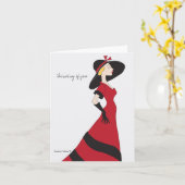 Classy Lady Red Dress Note Card Karte (Gelbe Blume)