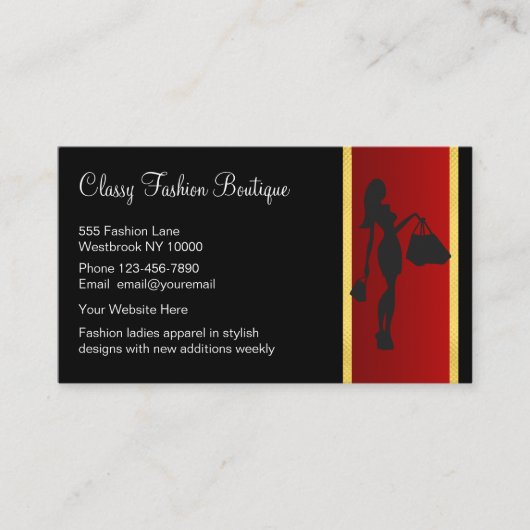 Classy Ladys Fashion Boutique Beruflich Visitenkarte (Vorderseite)