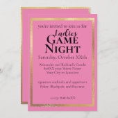 Classy Ladys Game Night Party Einladung (Vorne/Hinten)