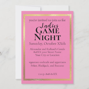 Classy Ladys Game Night Party Einladung