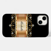 Classy Ladys Monogram Bling Case-Mate iPhone Case (Rückseite (Horizontal))
