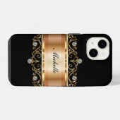 Classy Ladys Monogram Bling Case-Mate iPhone Case Hülle (Rückseite (Horizontal))