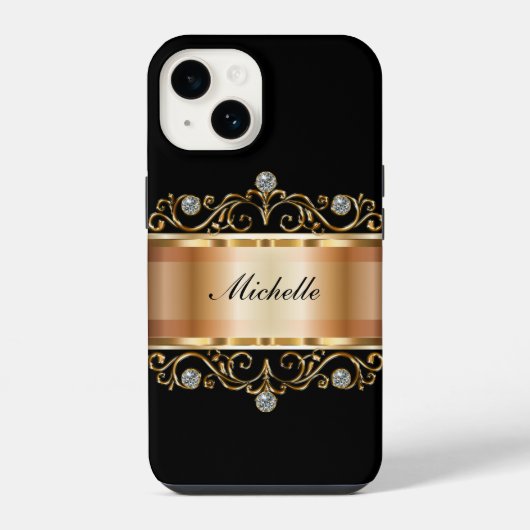 Classy Ladys Monogram Bling Case-Mate iPhone Case Hülle (Rückseite)