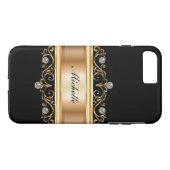 Classy Ladys Monogram Bling Case-Mate iPhone Hülle (Rückseite (Horizontal))
