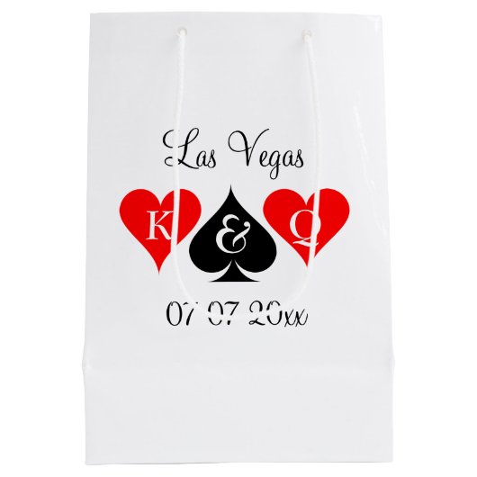 Classy Las Vegas Hochzeit in Urlaubsort personalis Mittlere Geschenktüte (Rückseite)