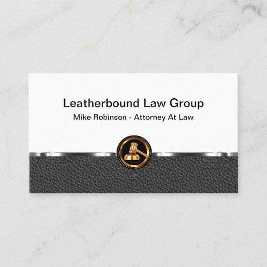 Classy Leather Look Attorney Business Cards Visitenkarte (Vorderseite)