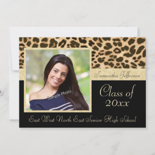Classy Leopard Print Foto Abschluss Ankündigung