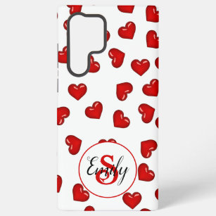 Classy Liebhaber Rotes Herz auf weißem Custom Mono Samsung Galaxy Hülle