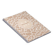 Classy Light Brown Giraffe Print Monogram und Name Notizblock (Rechte Seite)