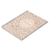 Classy Light Brown Giraffe Print Monogram und Name Notizblock (Linke Seite)