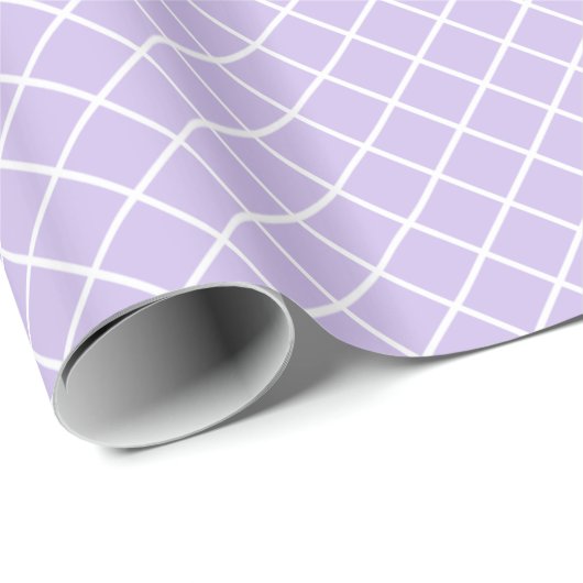 Classy Light Lavender Violet White Karo Muster Geschenkpapier (Rolleneckpunkt)