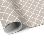 Classy Light Taupe Grau Brown White Karo Muster Geschenkpapier (Rolleneckpunkt)