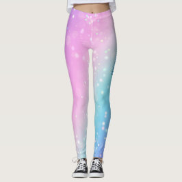 Classy Lila & Blue Bokeh Star, Name oder Nachricht Leggings