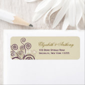 Classy Lila Boho Spirals Wedding Address Label (Insitu)