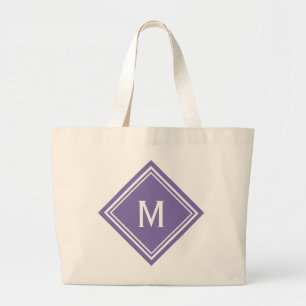 Classy Lila Diamond Monogram Jumbo Stoffbeutel