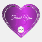 Classy Lila Logoinitialen Glitzer Niedlich Vielen Herz-Aufkleber (Vorderseite)