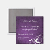 Classy Lila Save the Date Wedding Magnet (Vorderseite/Rückseite)