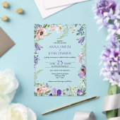 Classy Lilac Lavender Wildblumen Elegante Hochzeit Acryleinladungen (In Situ (Hochzeit))